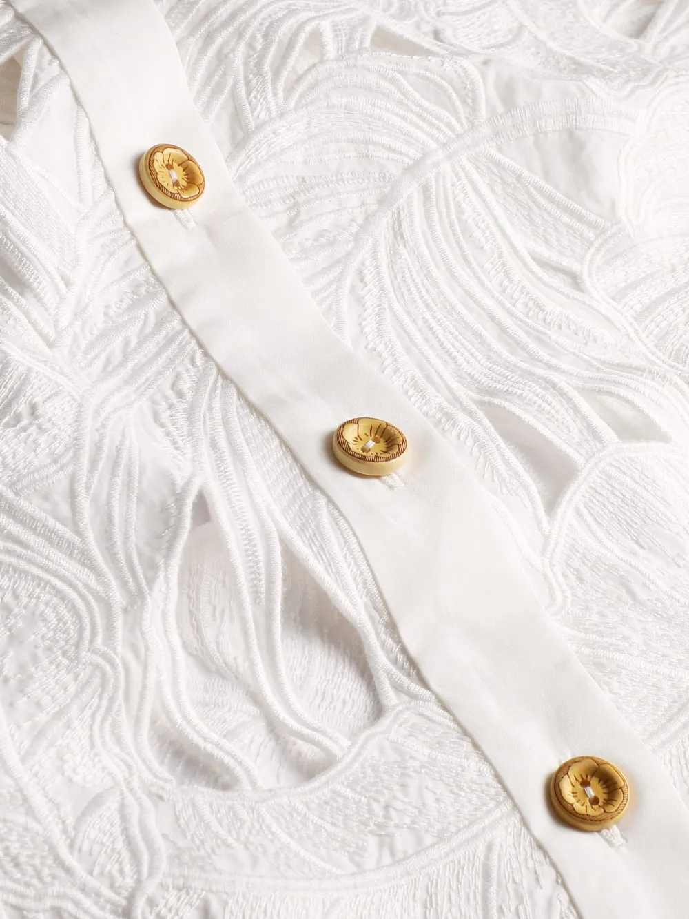 ZIMMERMANN Mahon cropped blouse met borduurwerk Wit