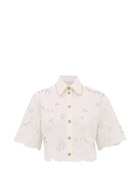 ZIMMERMANN Mahon embroidered cropped shirt