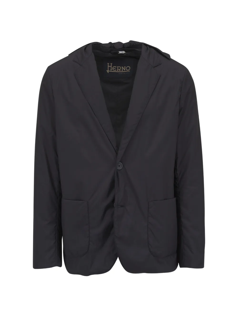 Herno Hooded Notched-lapels Jacket In Black
