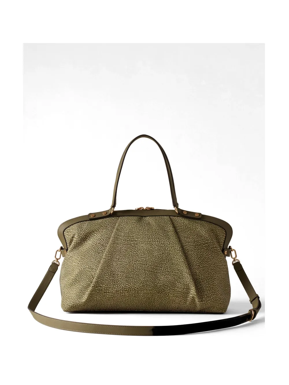 Borbonese Medium Frame Print Tote Bag In Green