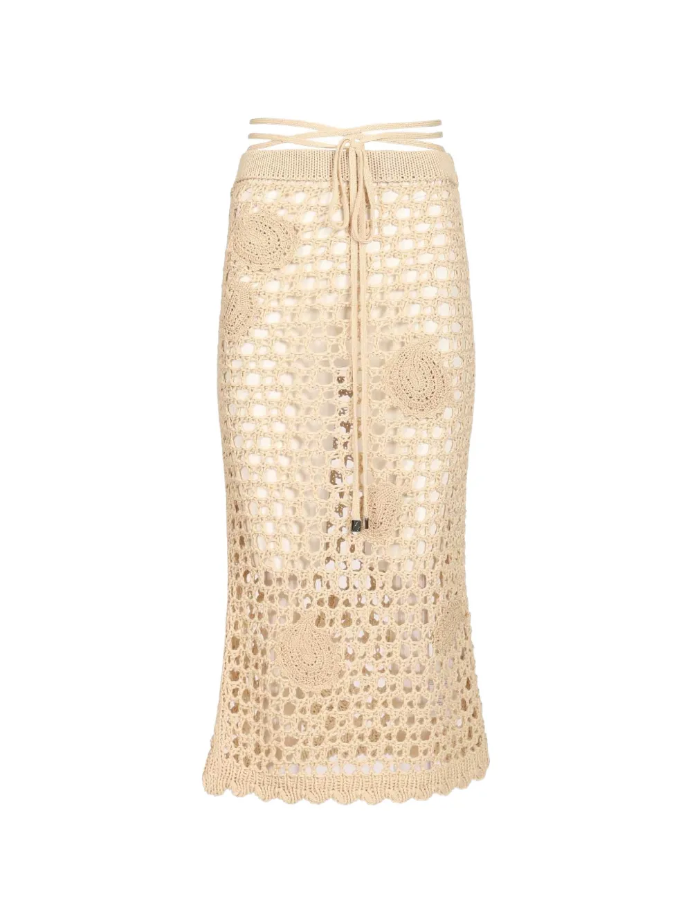 The Attico open-knit midi skirt - Nude