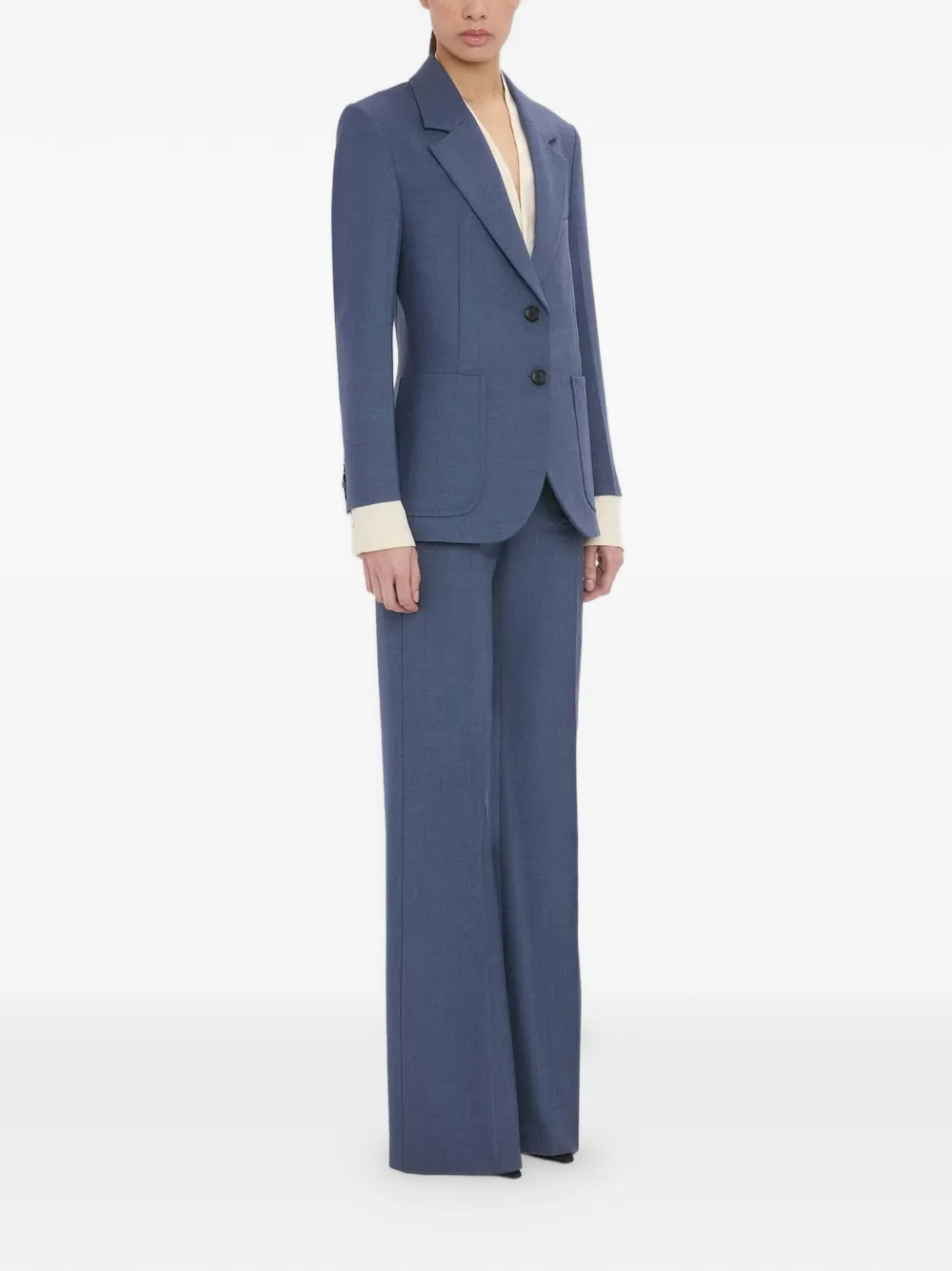 Victoria Beckham Katherine wollen blazer met enkele rij knopen Blauw