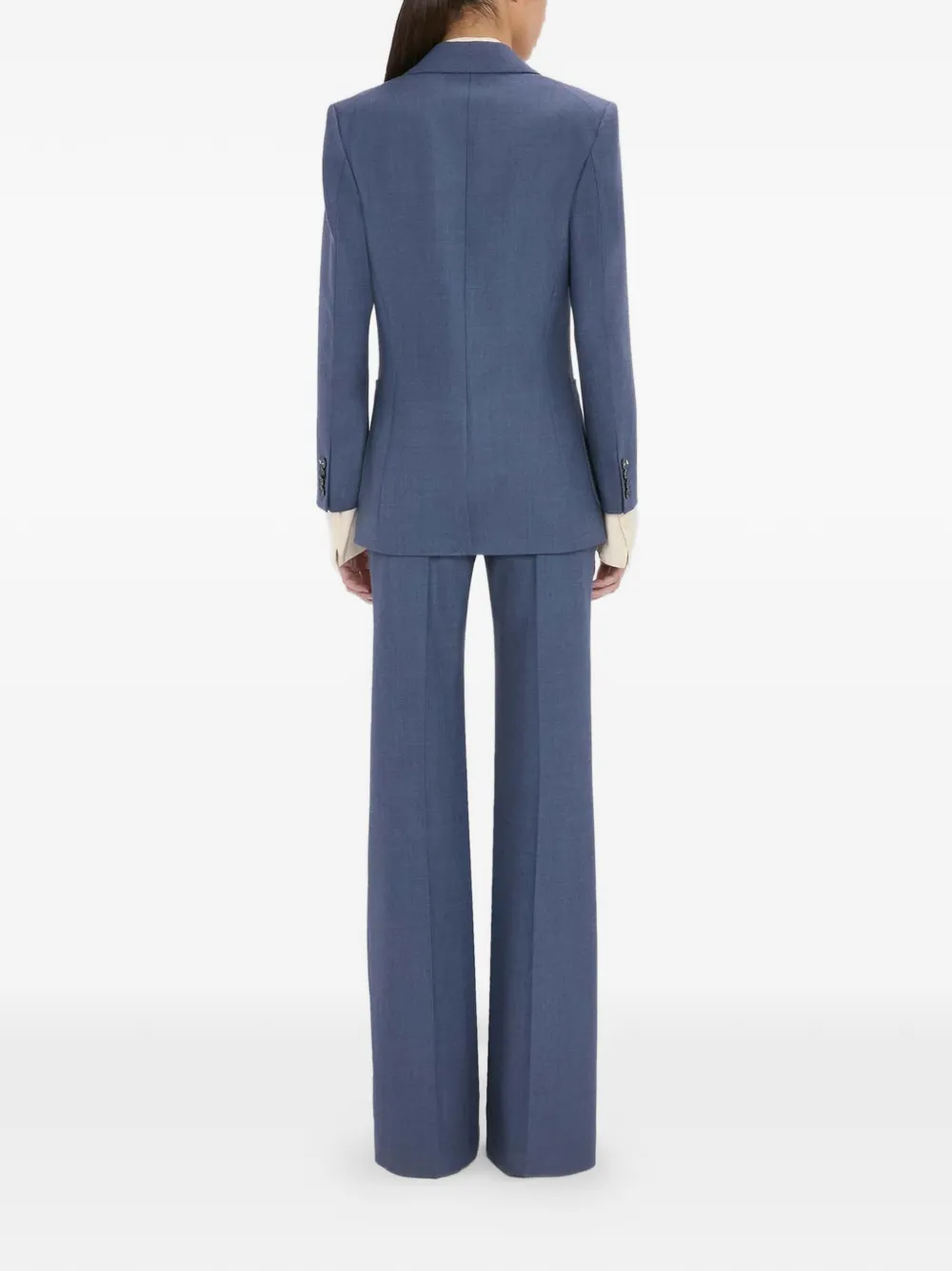 Victoria Beckham Katherine wollen blazer met enkele rij knopen Blauw