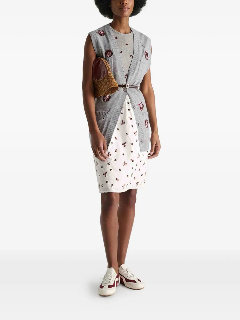 Dorothee Schumacher Blooming Statements mouwloos vest met geborduurde bloemen Grijs