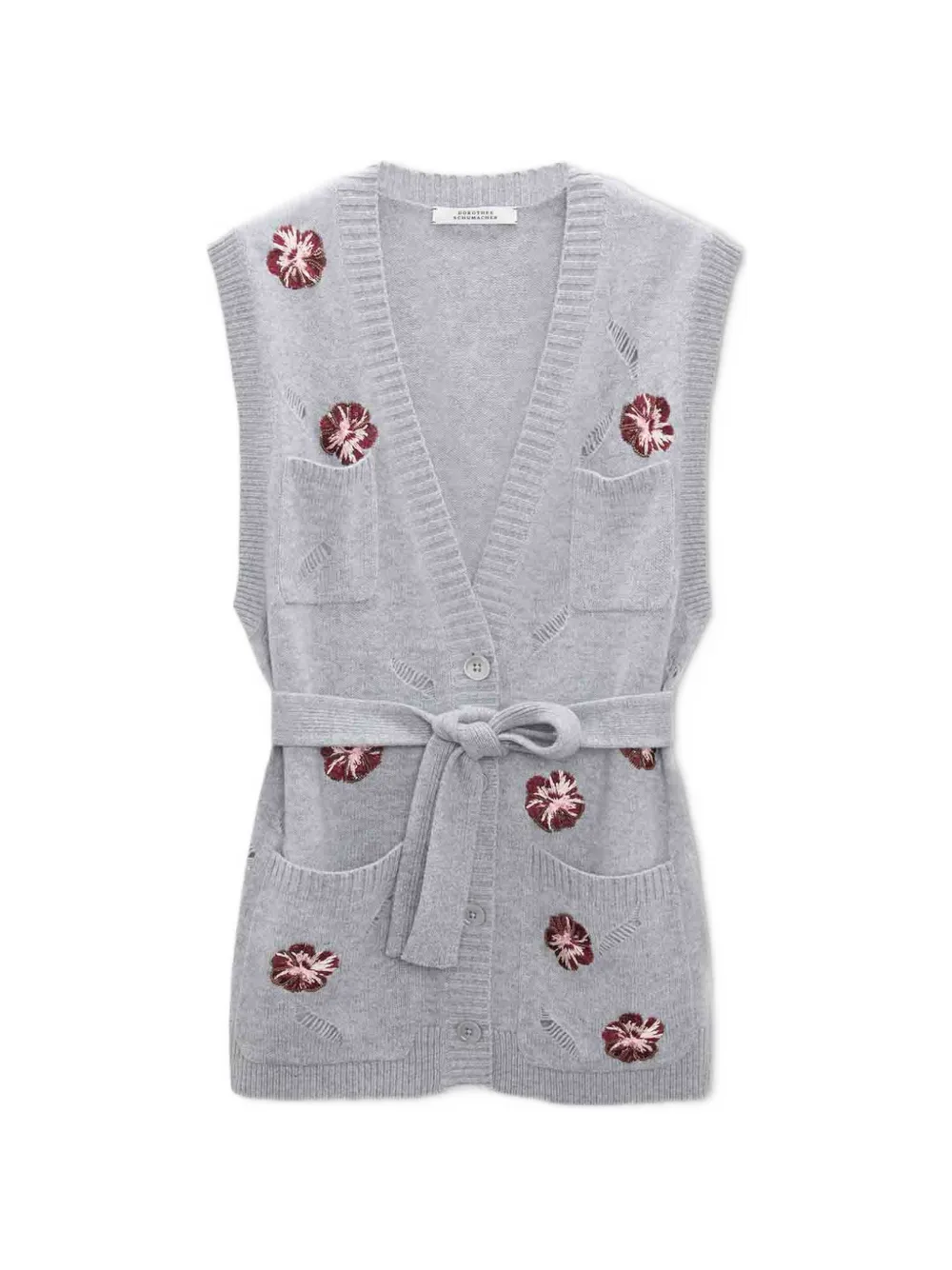 Dorothee Schumacher Blooming Statements floral-embroidered sleeveless cardigan - Grau