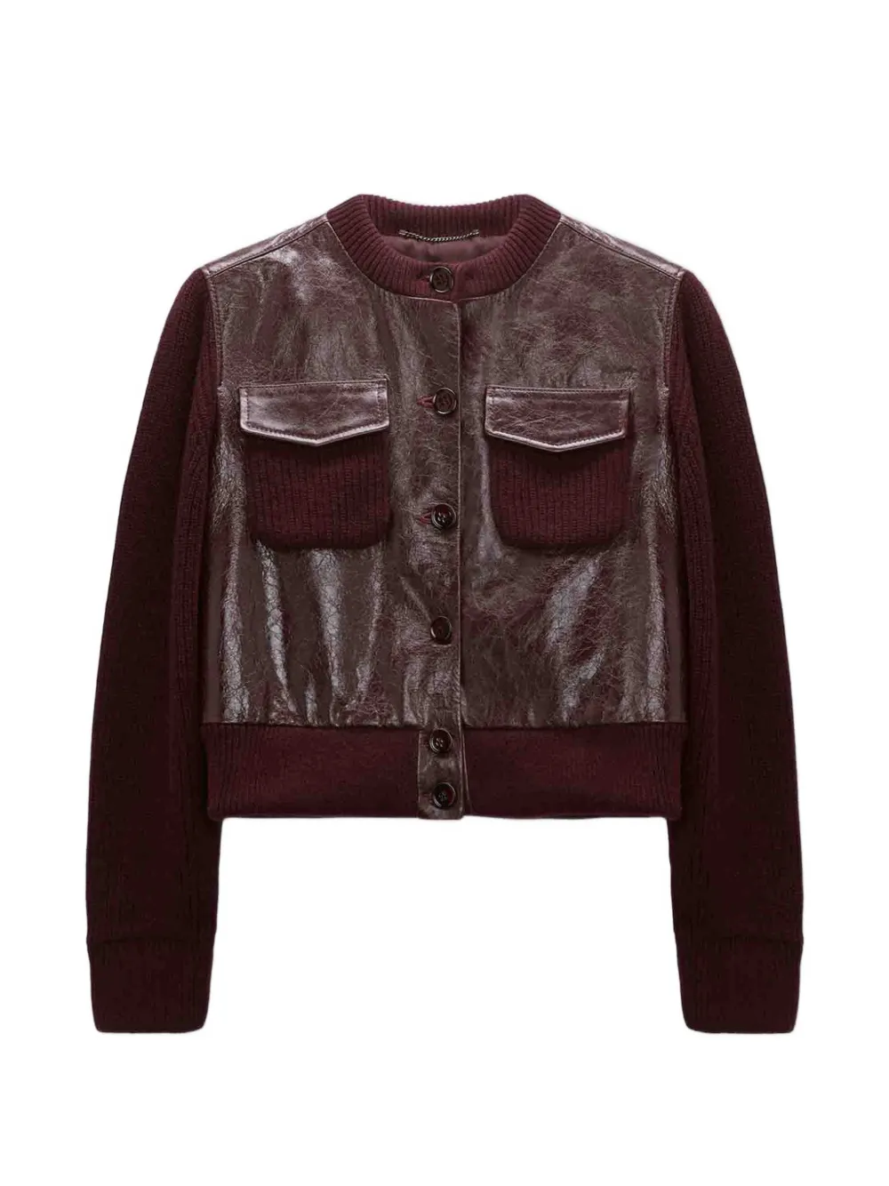 Dorothee Schumacher It's A Match lambskin-panelled knit jacket - Rosso