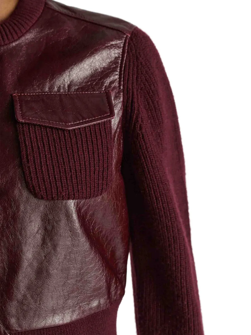 Dorothee Schumacher It's A Match gebreid jack met vlakken van lamsleer Rood