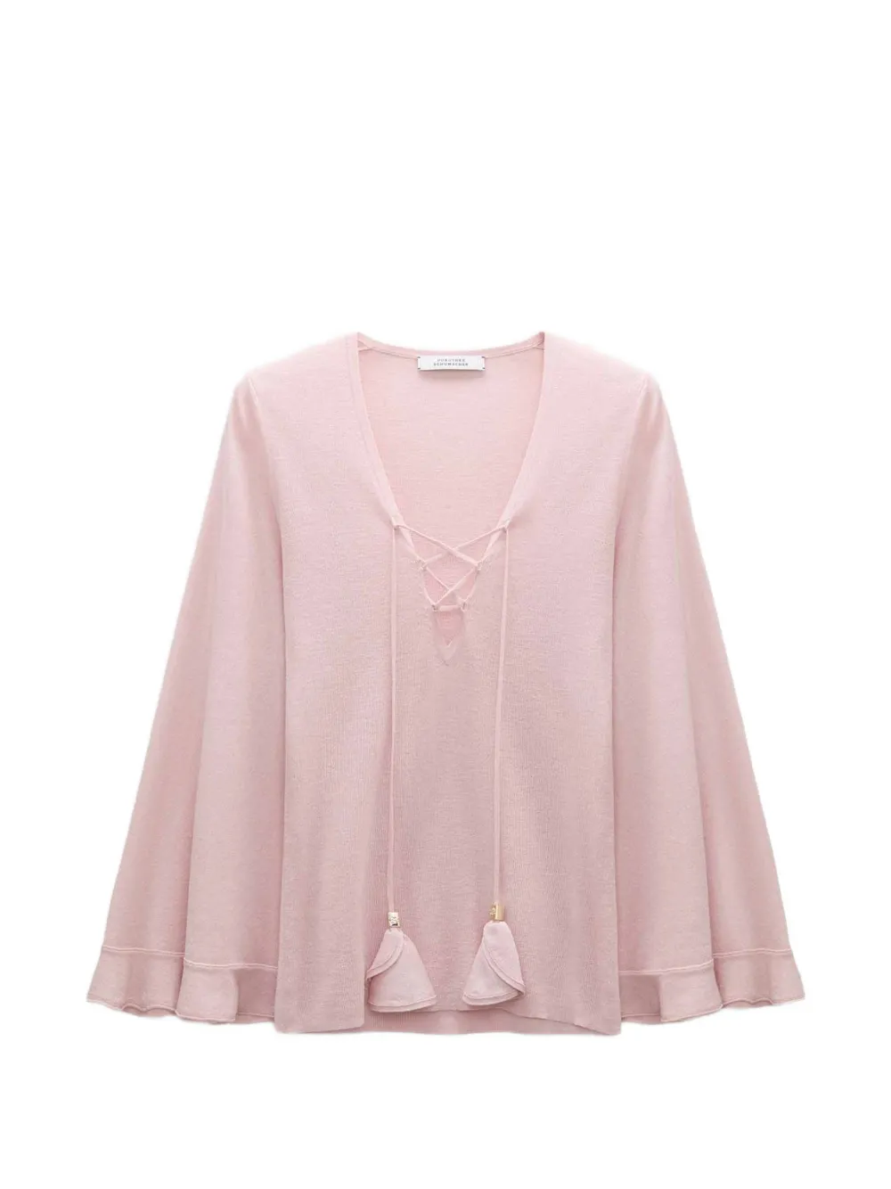 Dorothee Schumacher Refined Essentials lace-up flared-sleeve jumper - Pink