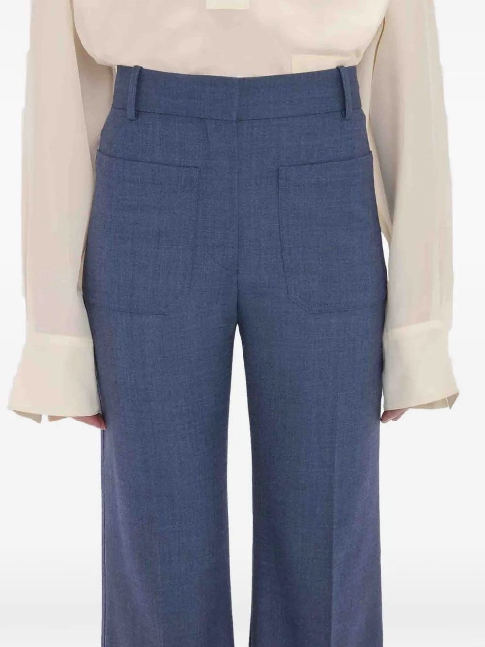 Victoria Beckham Alina pantalon met opgestikte zak Blauw