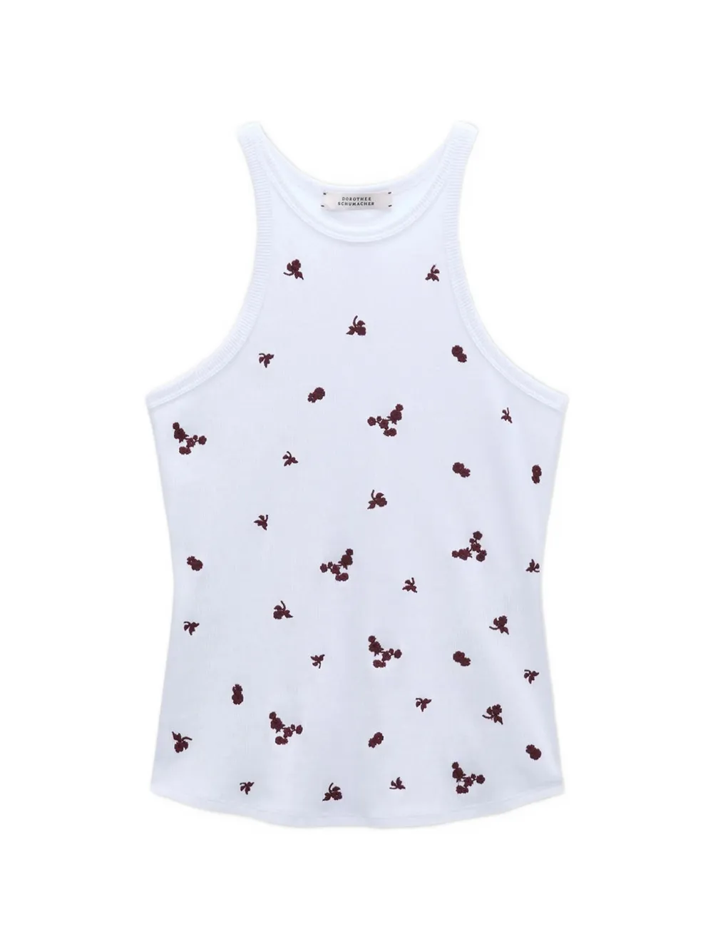 Dorothee Schumacher Seduction embroidered ribbed tank top - Bianco