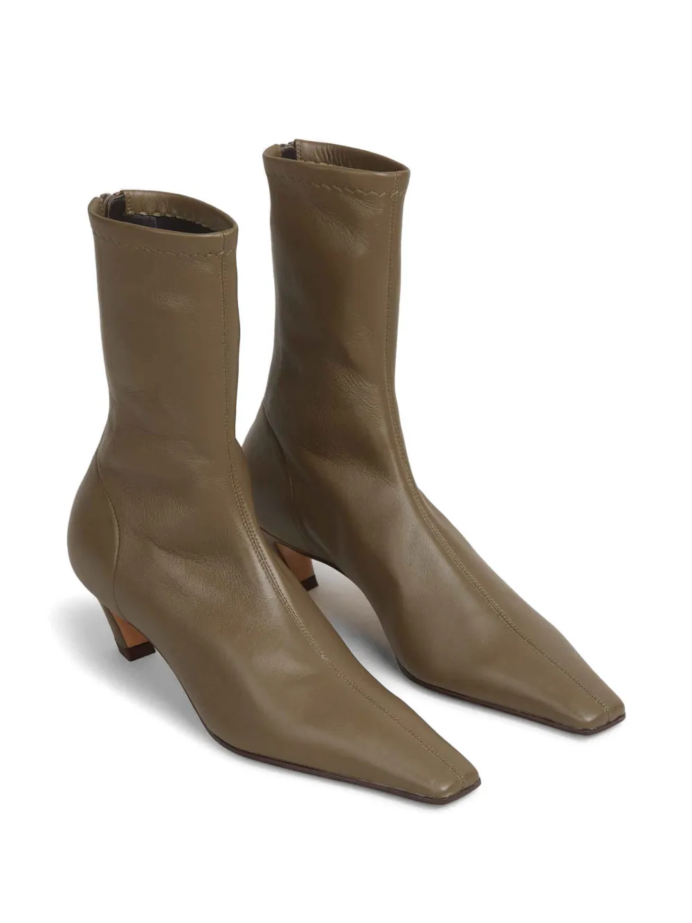 KHAITE Arizona square-toe ankle boots Bruin