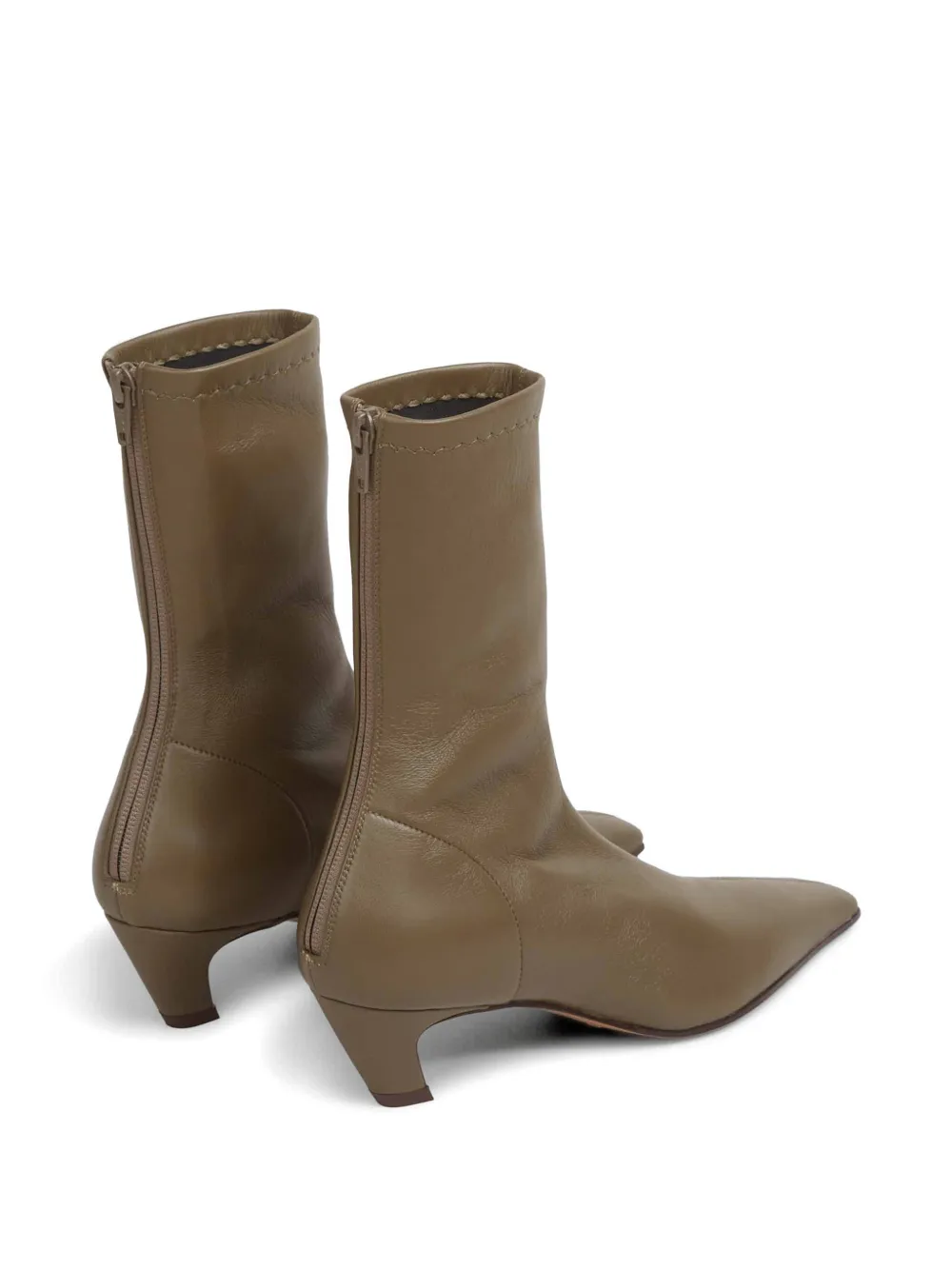 KHAITE Arizona square-toe ankle boots Bruin