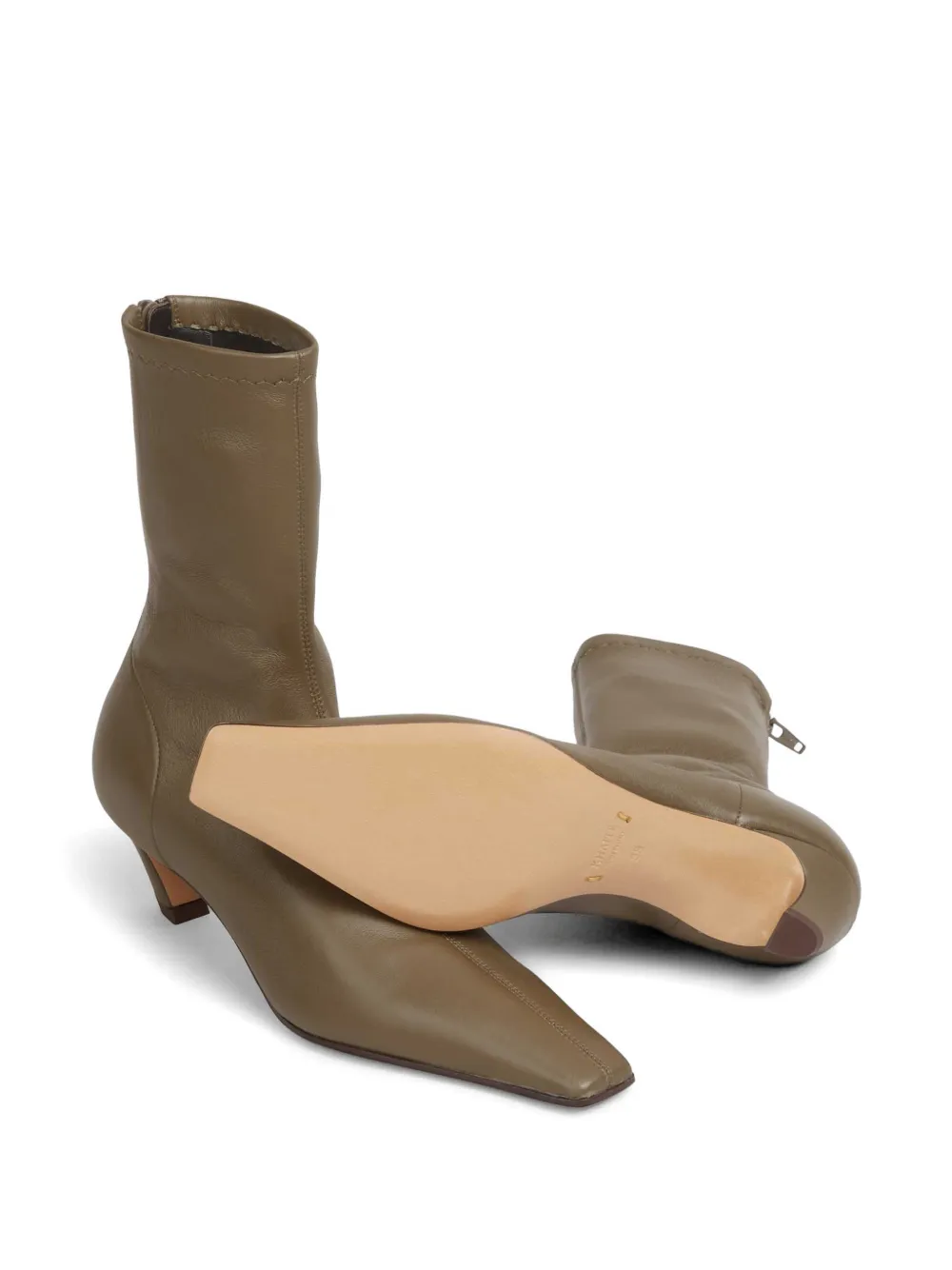 KHAITE Arizona square-toe ankle boots Bruin