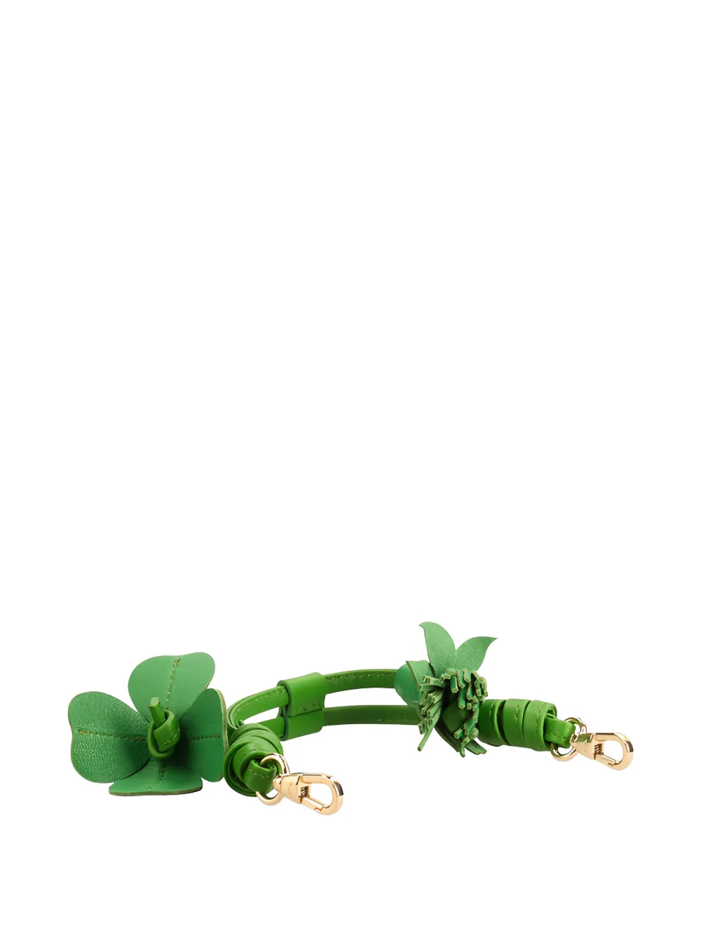Longchamp floral-embellished tassel bag strap - Green