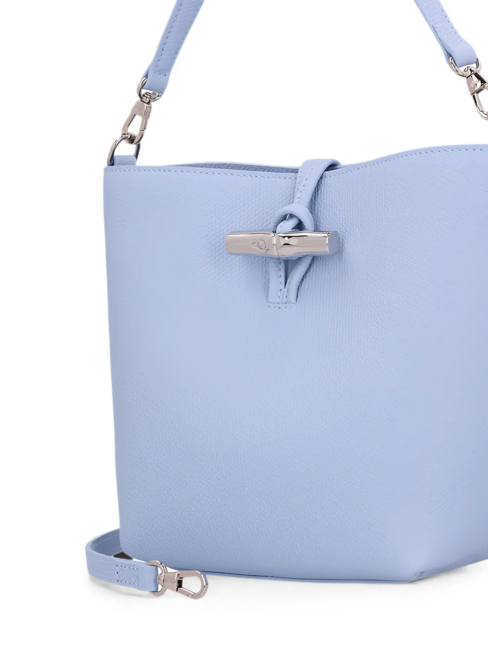 Longchamp Kleine Le Roseau leren schoudertas Blauw