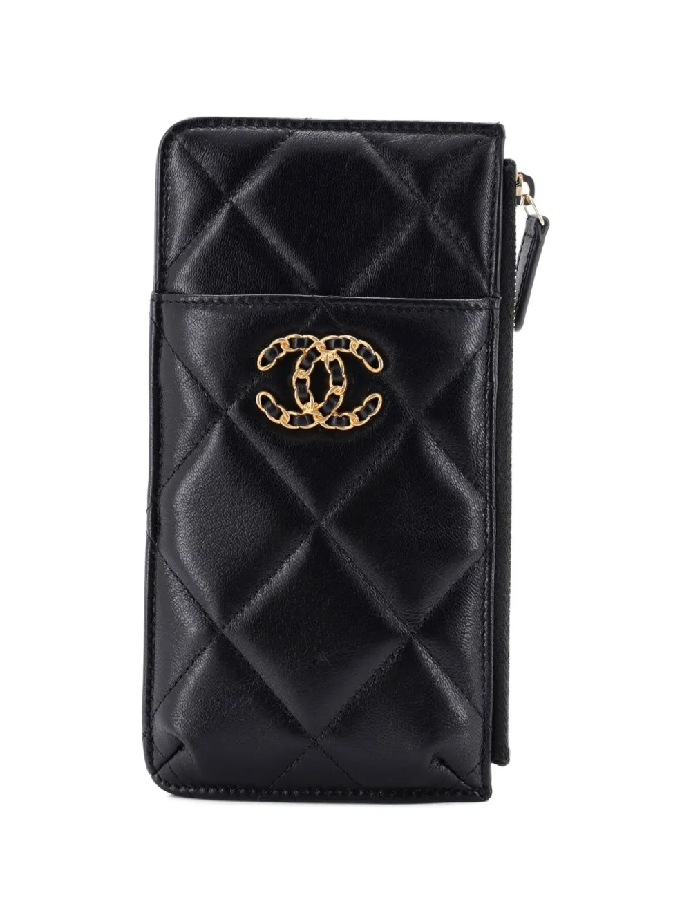 CHANEL Pre-Owned 19 Classic Phone Case Quilted Lambskin pouch - Nero