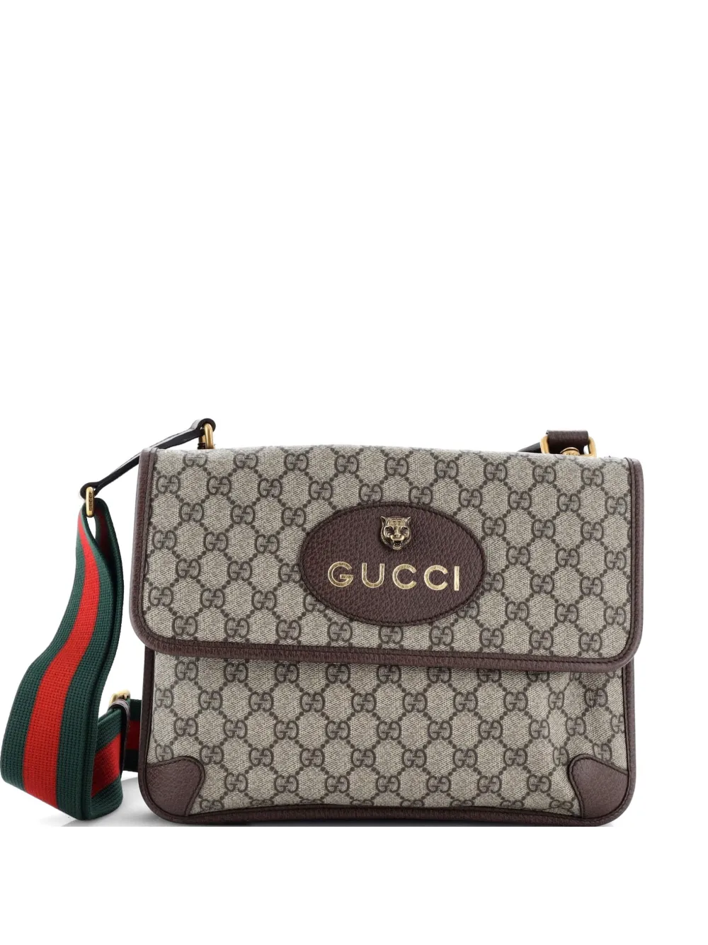 Gucci Pre-Owned Neo Vintage Flap Messenger GG Coated Canvas Medium crossbody bag - Marrone
