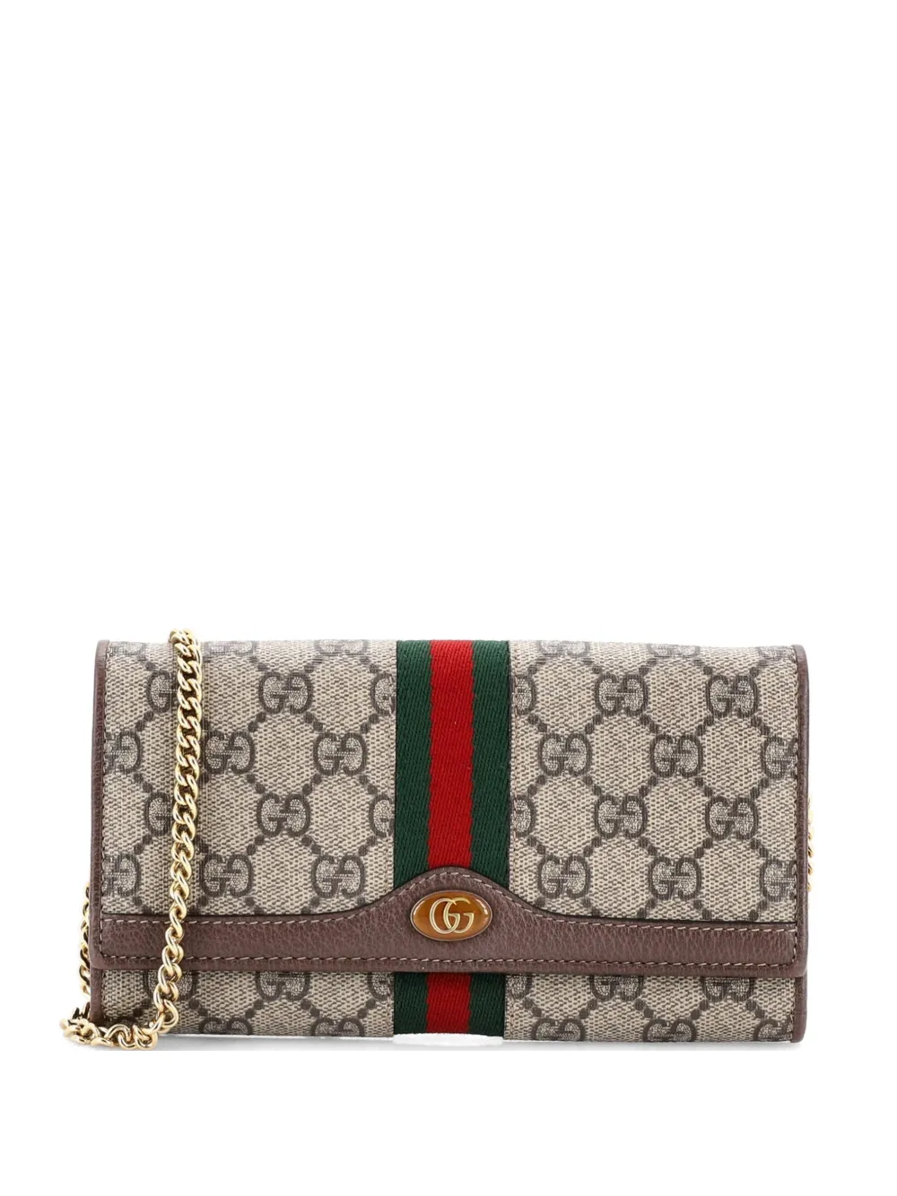 Gucci Pre-Owned Ophidia Chain Wallet GG Coated Canvas crossbody bag - Marrone