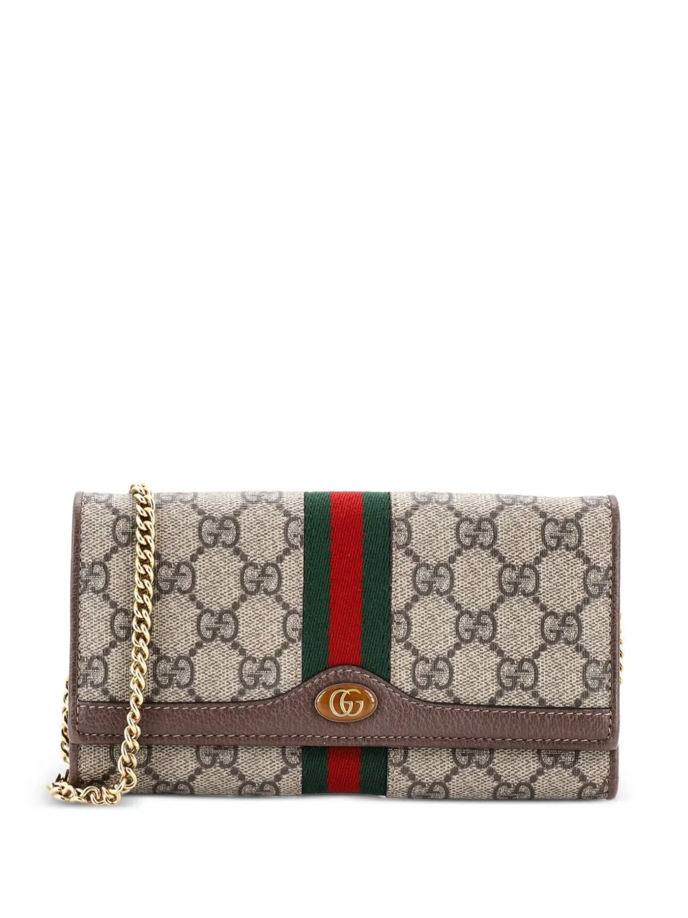 Gucci Pre-Owned Ophidia Chain Wallet GG Coated Canvas crossbody bag - Marrone