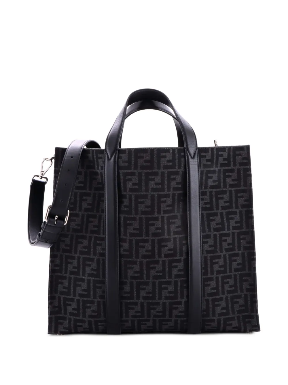 Fendi Pre-Owned Borsa tote grande in tela con motivo Zucca - Nero