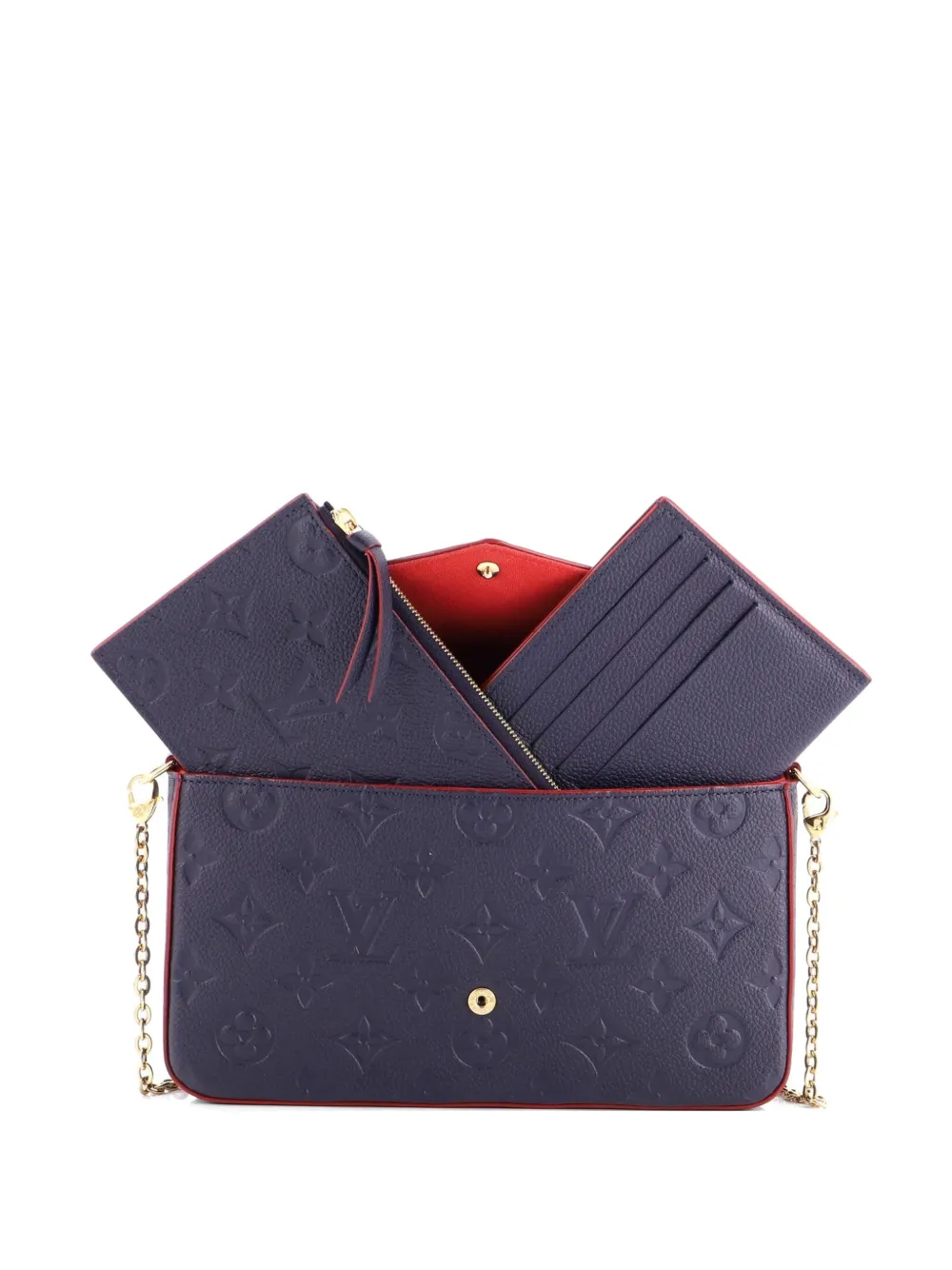Louis Vuitton Pre-Owned Felicie Pochette Monogram Empreinte Leather crossbody bag - Blau