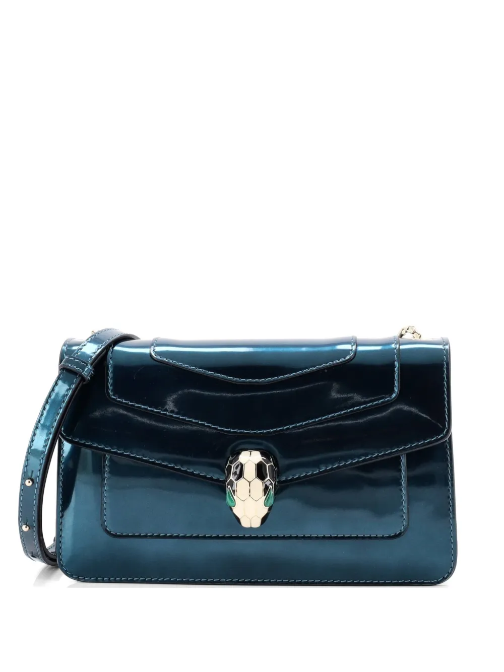 Bvlgari Pre-Owned Serpenti Forever Patent Small shoulder bag - Blu