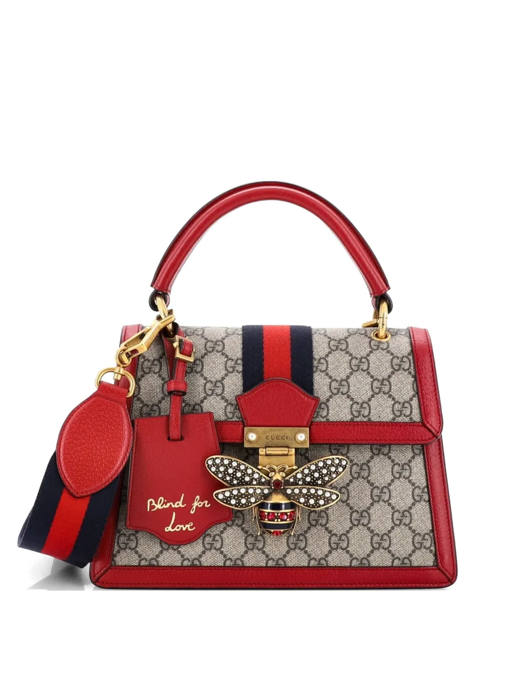Gucci Pre-Owned Queen Margaret Top Handle Bag GG Coated Canvas with Leather Small satchel - Rosso