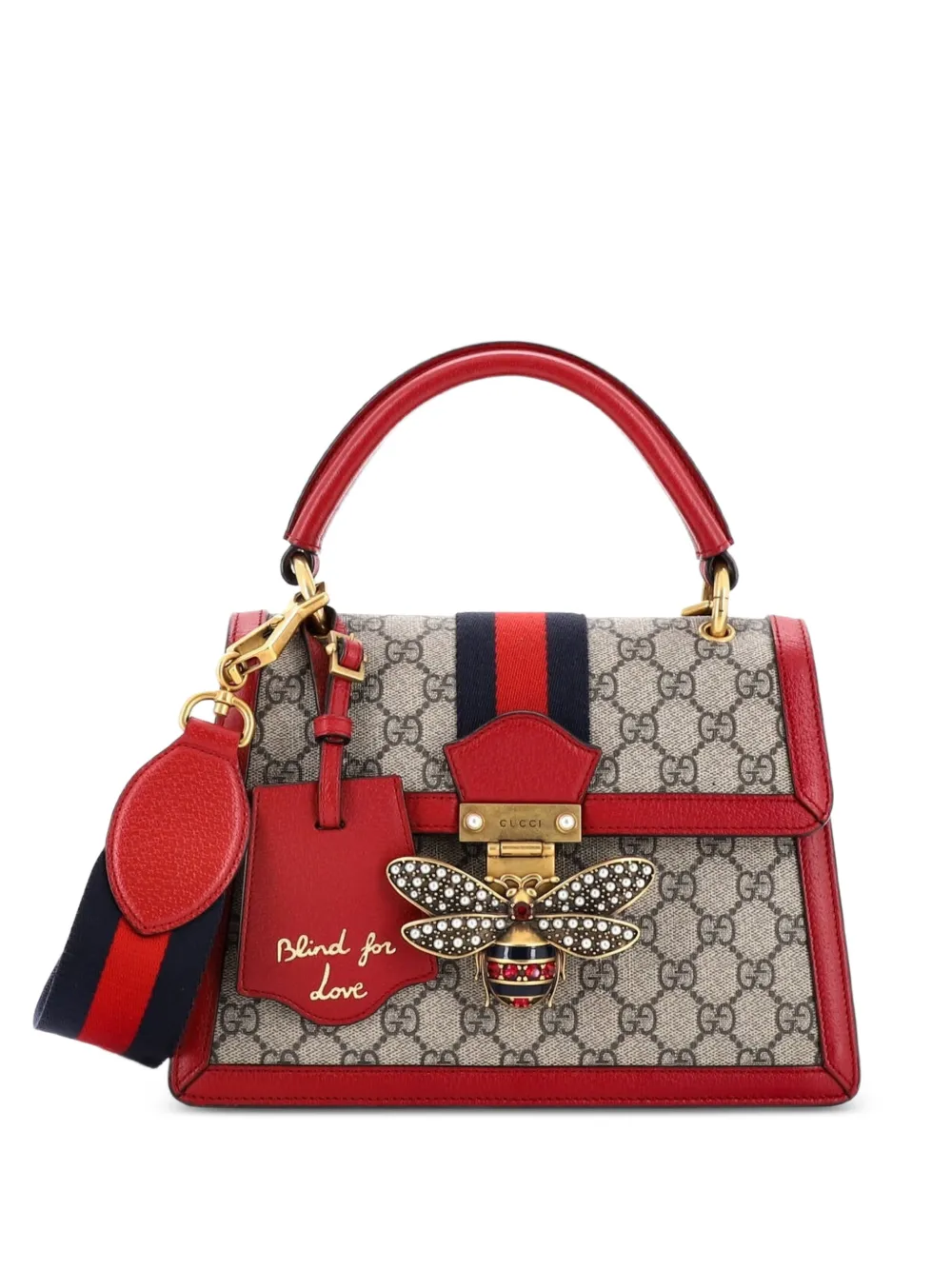 Gucci Pre-Owned Queen Margaret Top Handle Bag GG Coated Canvas with Leather Small satchel - Rosso