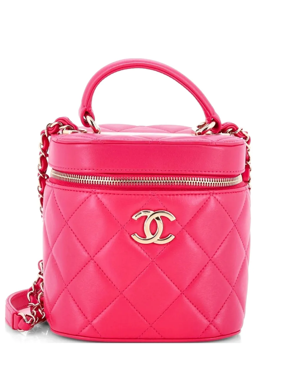 CHANEL Pre-Owned Kleine Trendy CC Schultertasche aus gestepptem Lammleder - Rosa