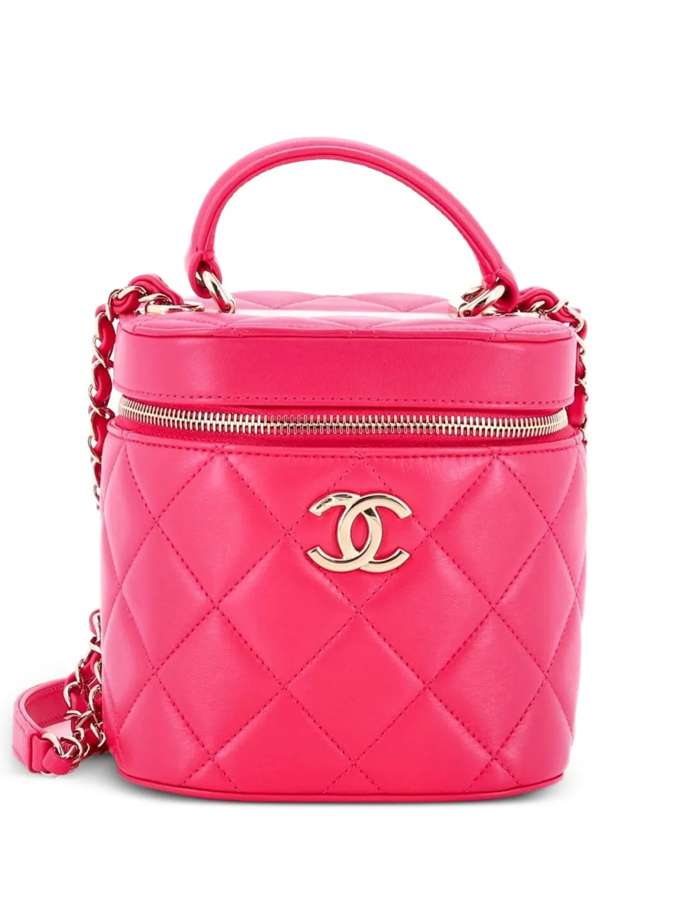 CHANEL Pre-Owned Trendy CC Top Handle Vanity Case Quilted Lambskin Small shoulder bag - Rosa