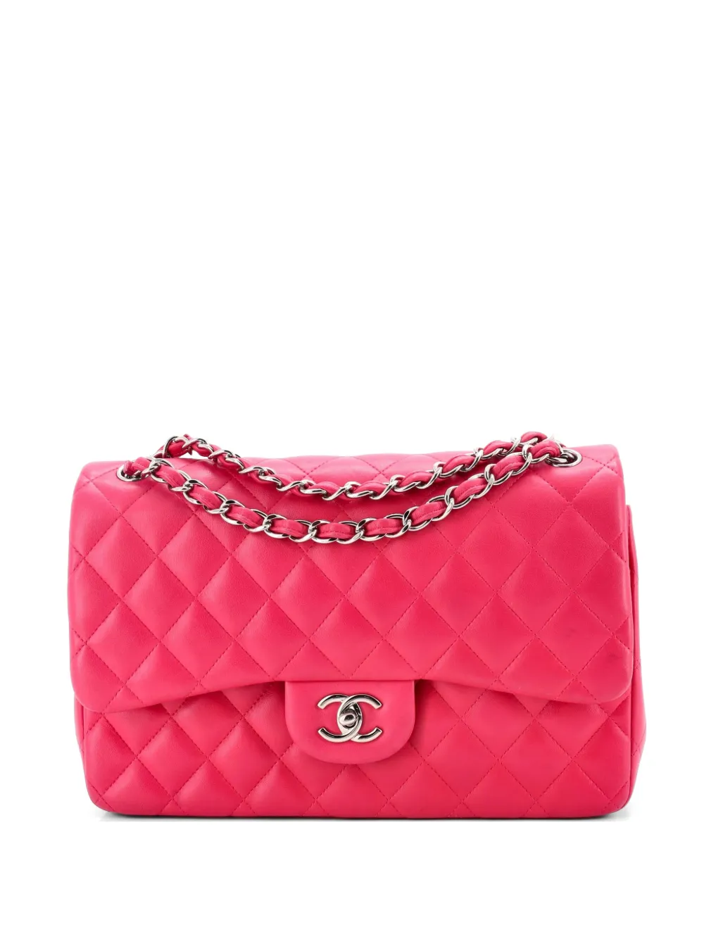 CHANEL Pre-Owned Classic Double Flap Bag Quilted Lambskin Jumbo shoulder bag - Rosa