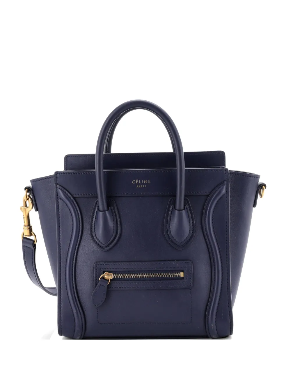 Celine Pre-Owned Luggage Bag Smooth Leather Nano crossbody bag - Blu