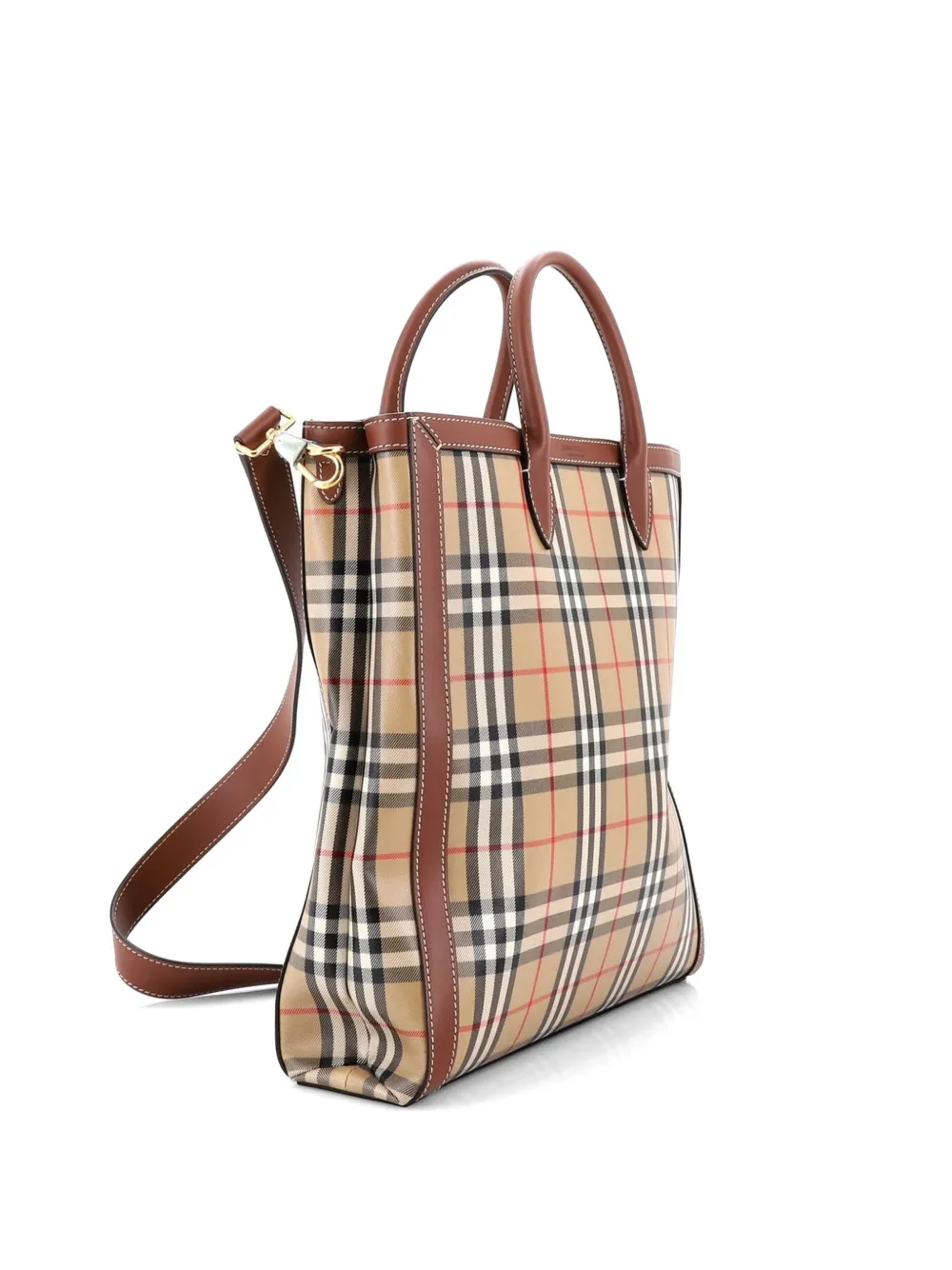 Burberry Pre-Owned Convertible Vintage Check Coated Canvas Medium tote bag - Marrone