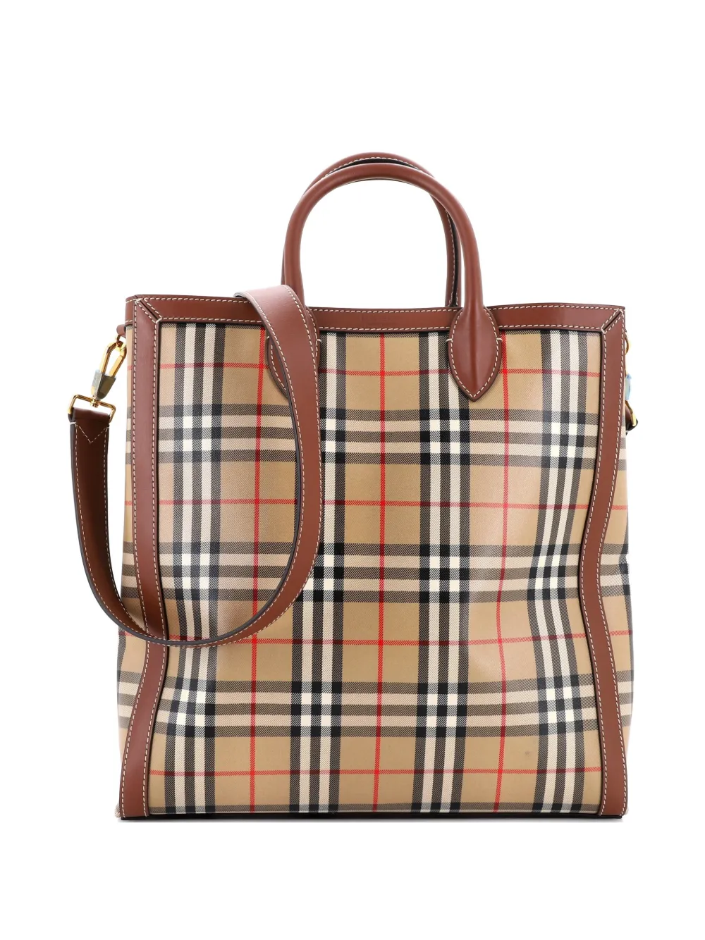 Burberry Pre-Owned Convertible Vintage Check Coated Canvas Medium tote bag - Marrone