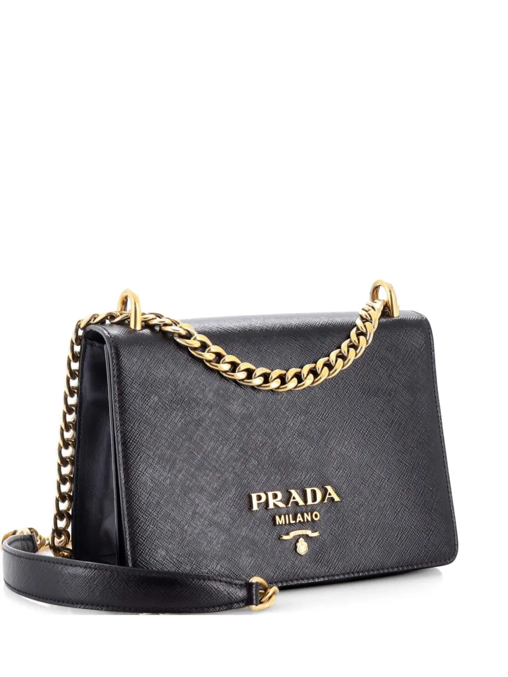 Prada Pre-Owned Chain Flap Bag Saffiano Leather Small crossbody bag - Viola