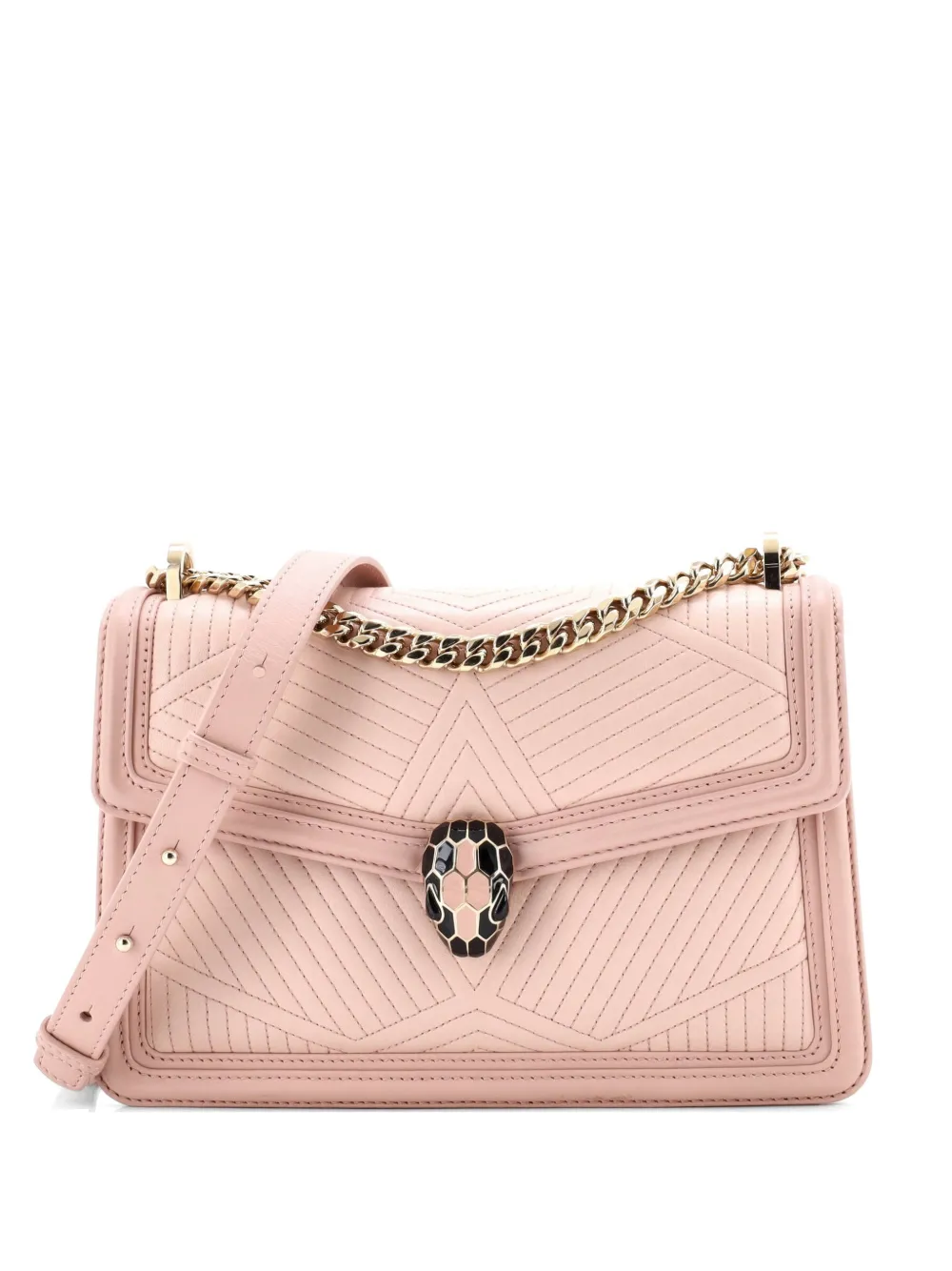 Bvlgari Pre-Owned Kleine Serpenti Forever Umhängetasche aus Leder mit Steppung - Rosa