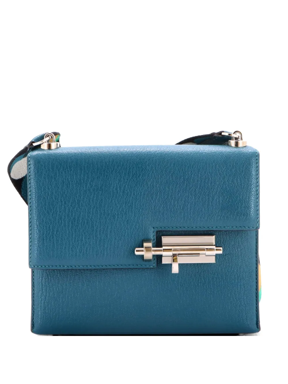 Hermès Pre-Owned Verrou Bag Chevre Mysore and Canvas Mini shoulder bag - Verde