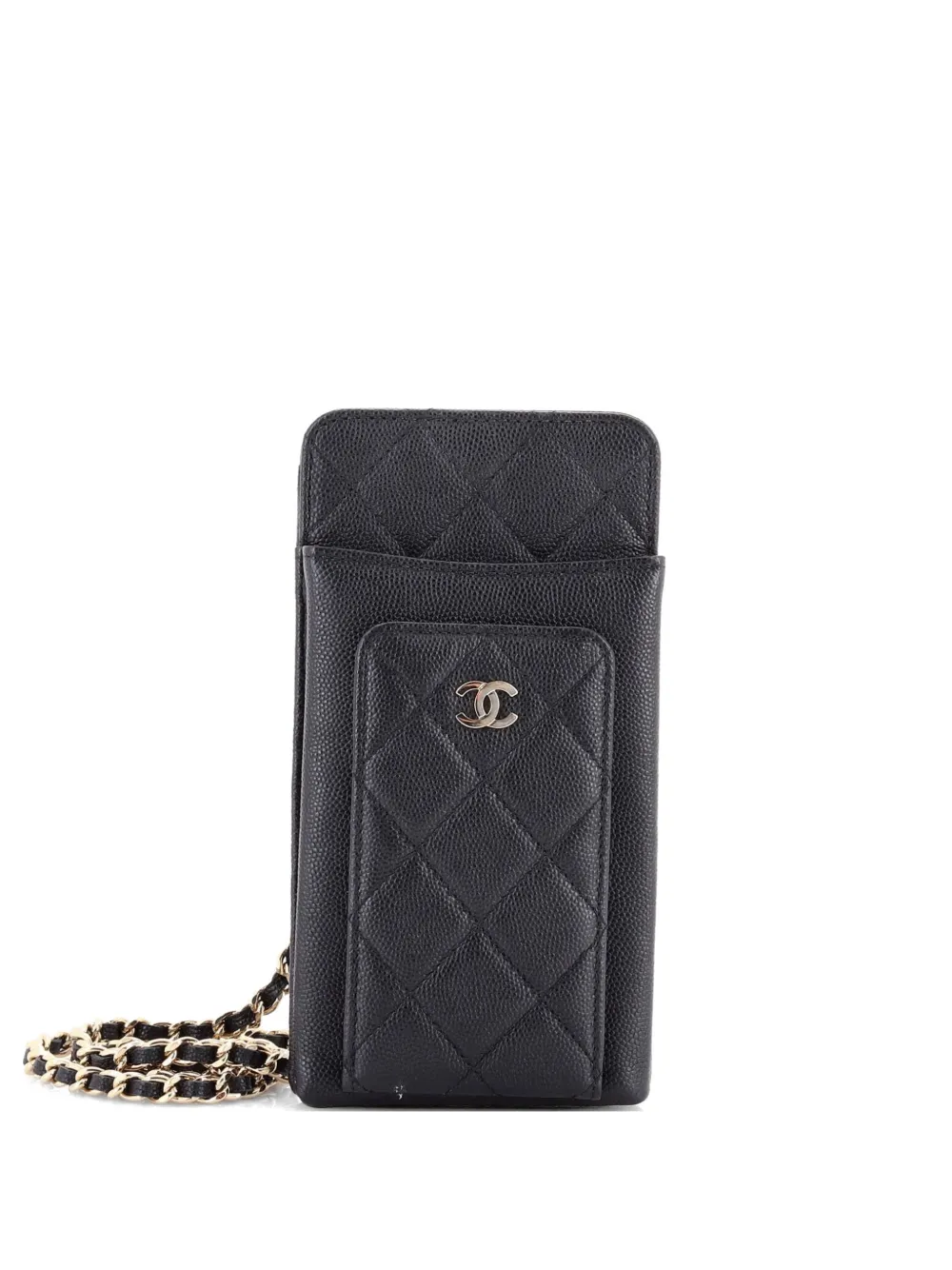 CHANEL Pre-Owned O Phone Holder Quilted Caviar crossbody bag - Nero