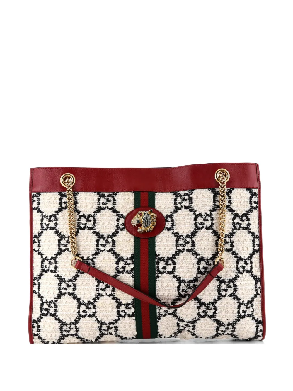 Gucci Pre-Owned Rajah Chain GG Tweed Large tote bag - Toni neutri