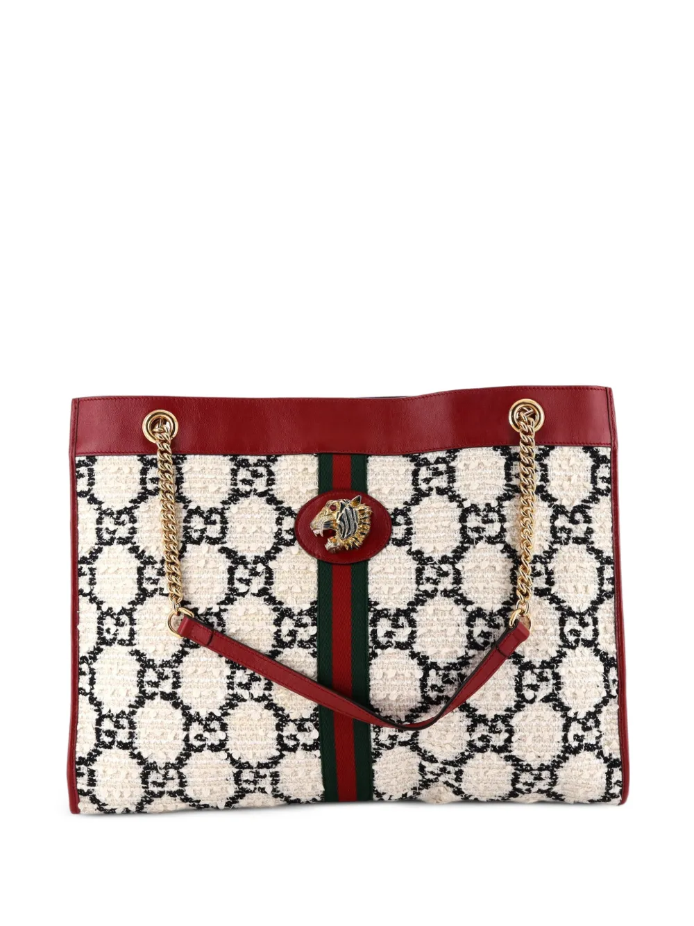 Gucci Pre-Owned Rajah Chain GG Tweed Large tote bag - Toni neutri