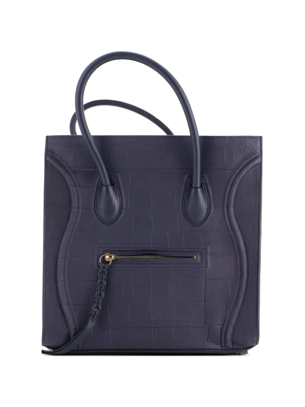 Celine Pre-Owned Phantom Bag Crocodile Embossed Leather Medium tote bag - Blu