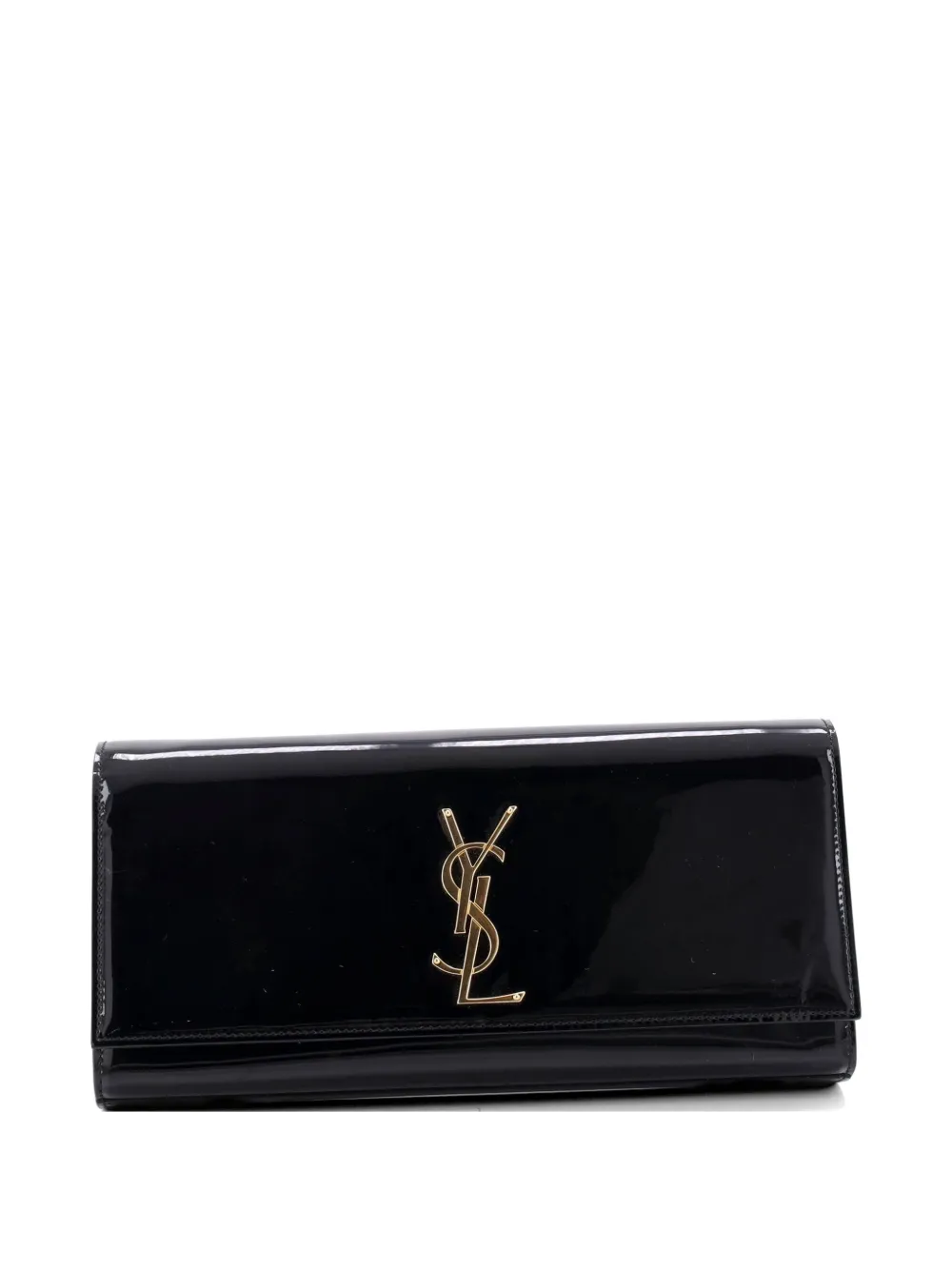 Saint Laurent Pre-Owned Classic Monogram Patent Long clutch bag - Nero