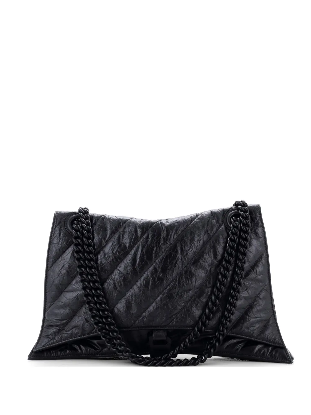 Balenciaga Pre-Owned Crush Chain Flap Bag Quilted Crushed Calfskin Large shoulder bag - Nero