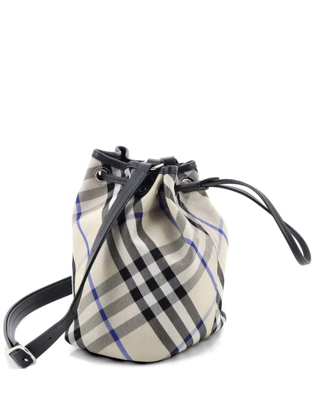 Burberry Pre-Owned Wristlet Vintage Check Canvas Mini bucket bag - Blu