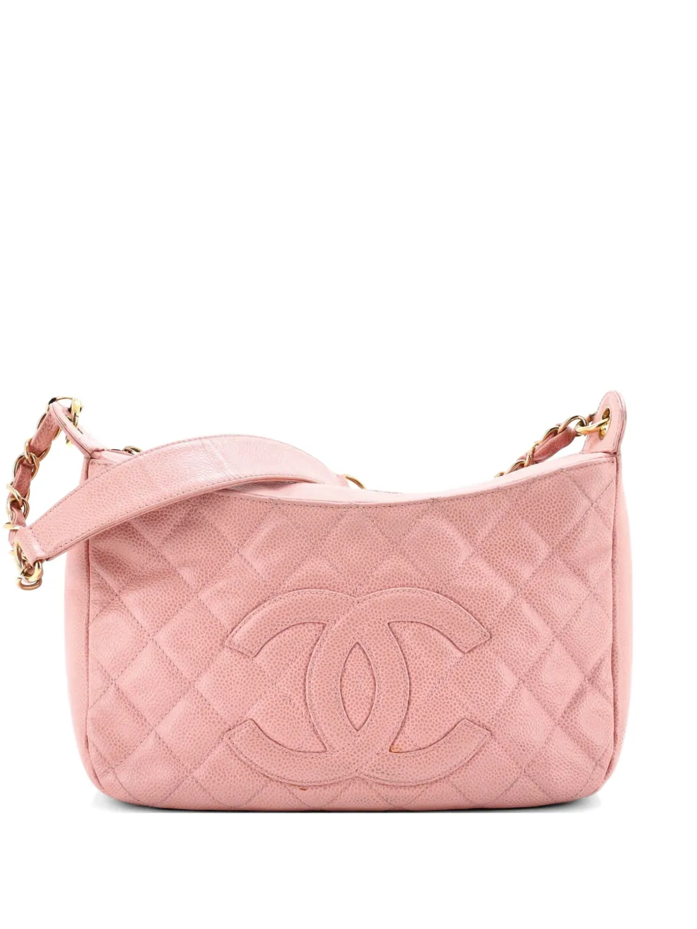 CHANEL Pre-Owned Timeless CC Chain Shoulder Bag Quilted Caviar Medium hobo bag - Pink