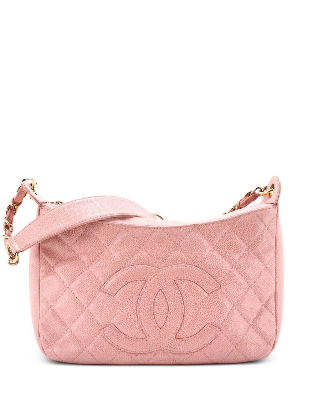 CHANEL Pre-Owned Timeless CC Chain Shoulder Bag Quilted Caviar Medium hobo bag - Rosa