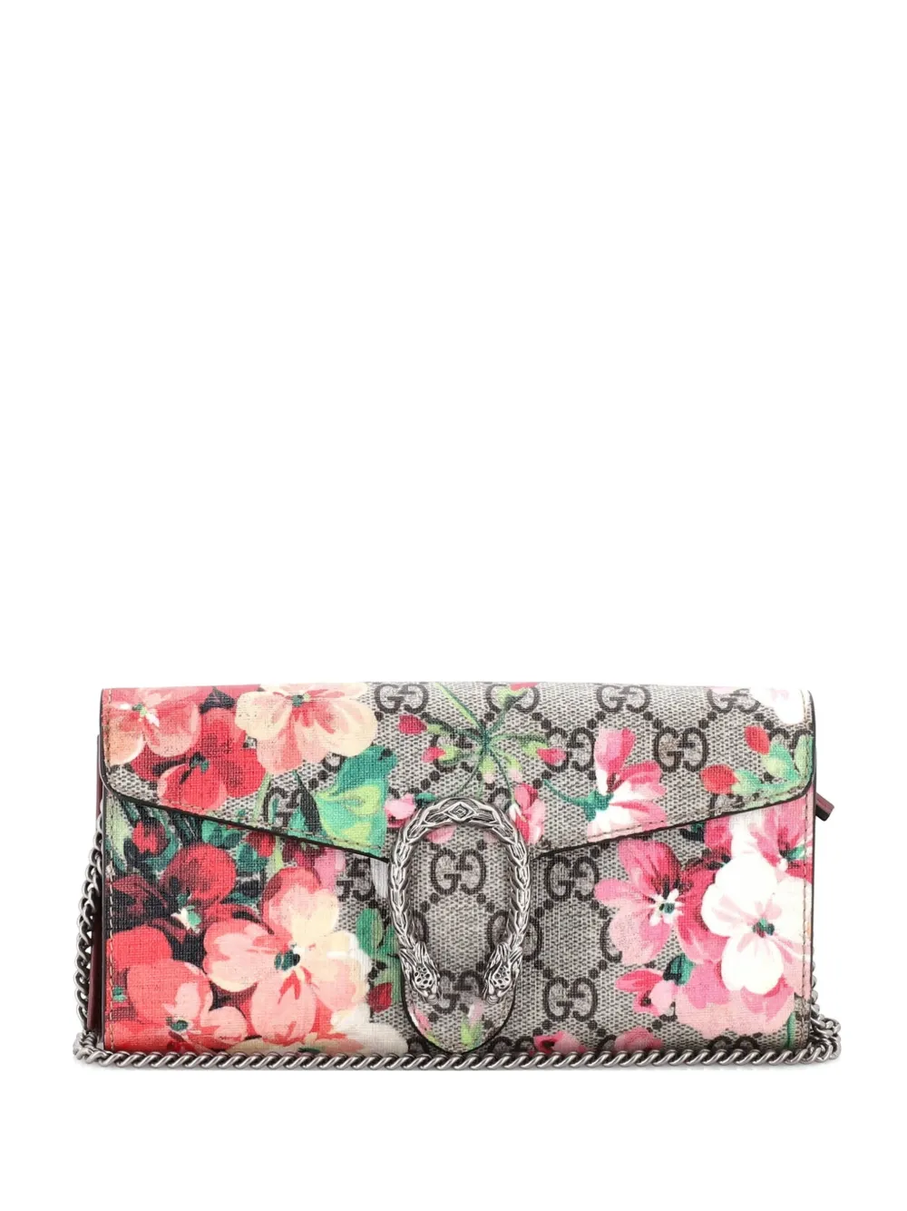 Gucci Pre-Owned Dionysus Chain Wallet Blooms Print GG Coated Canvas Long clutch bag - Marrone