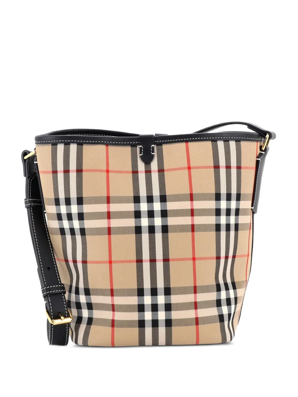 Burberry Pre-Owned Ashby Vintage Check Canvas with Leather Mini bucket bag - Marrone