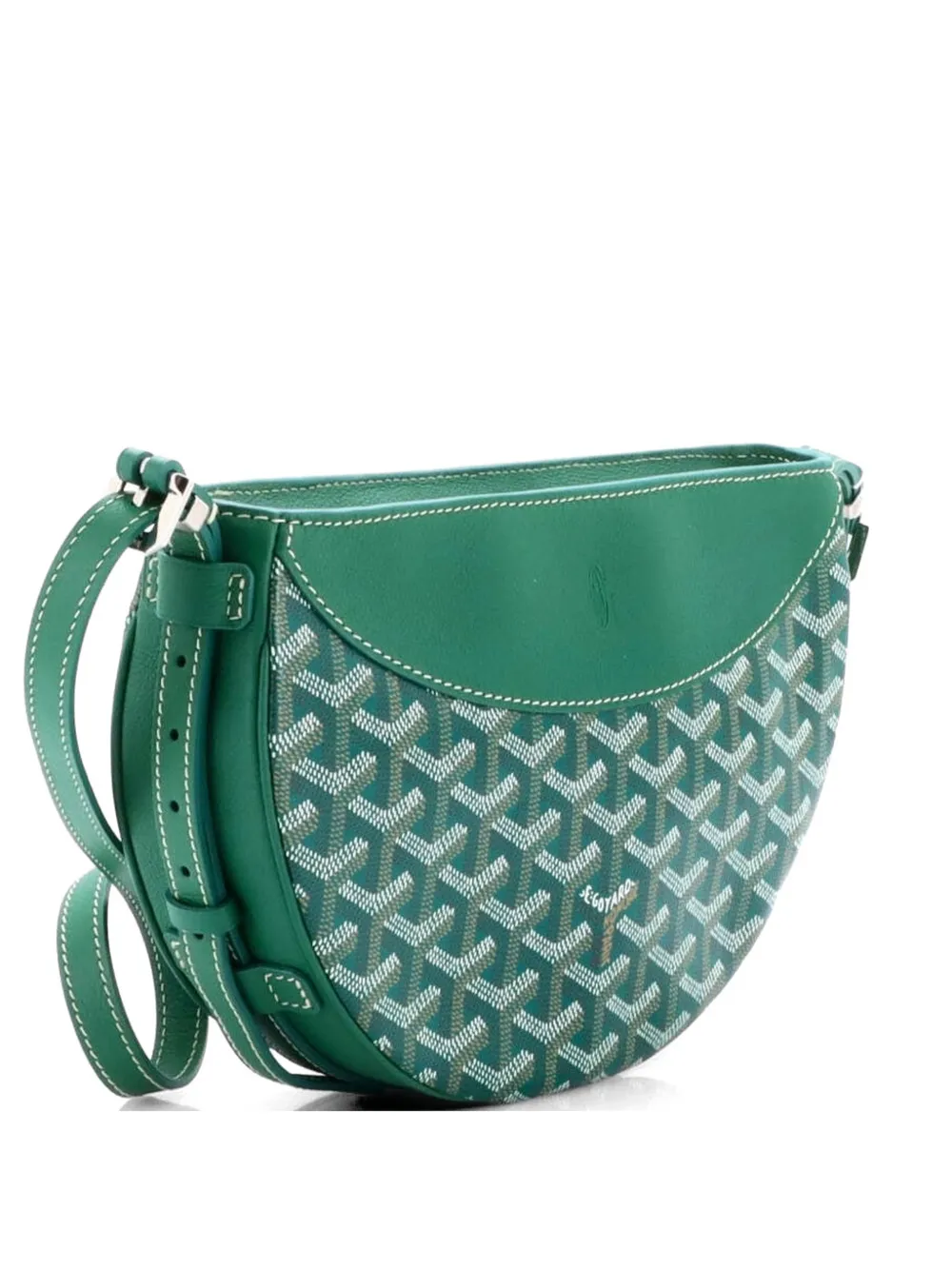 Goyard Pre-Owned Hirondelle Coated Canvas and Leather shoulder bag - Verde