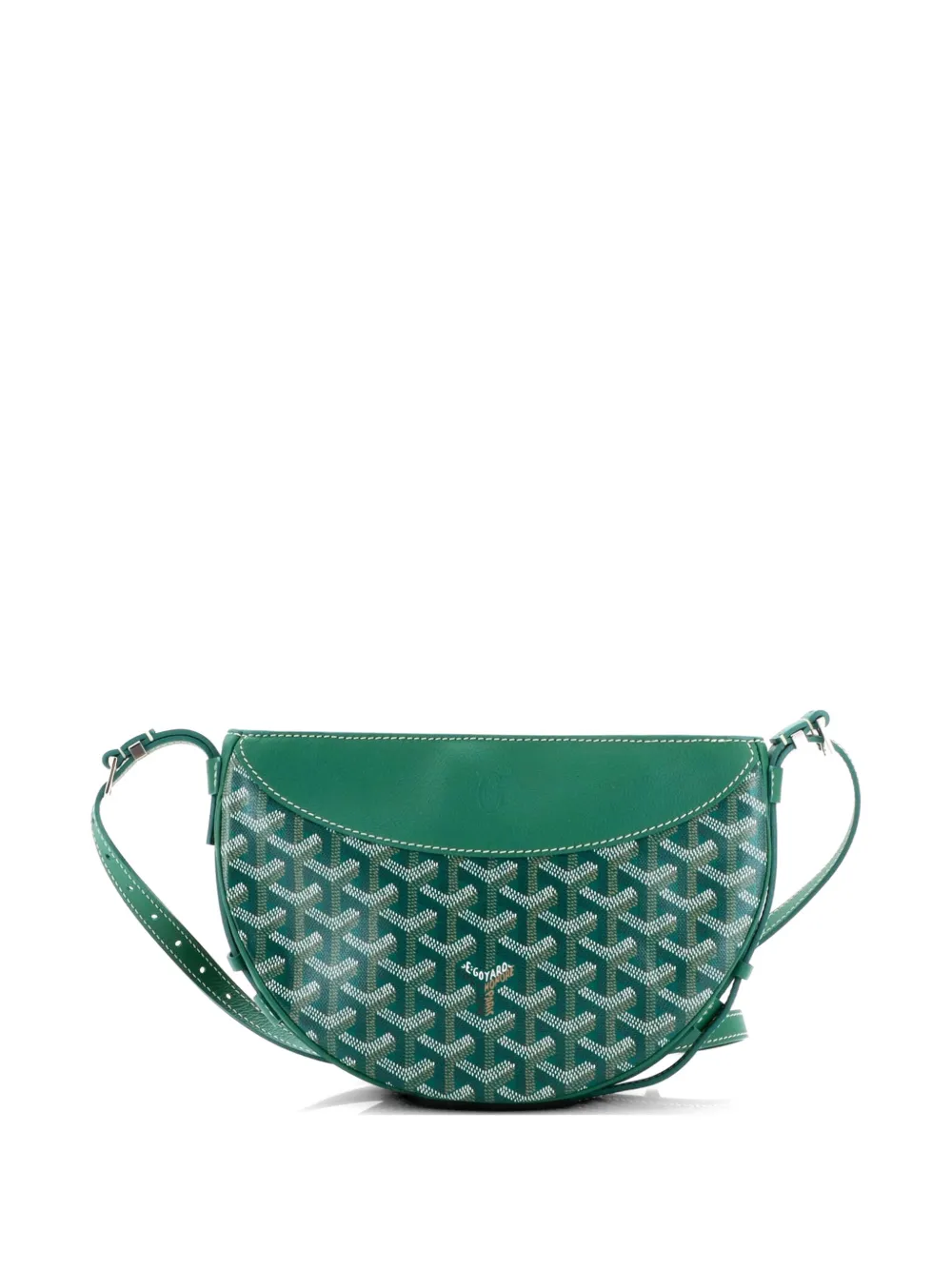 Goyard Pre-Owned Hirondelle Coated Canvas and Leather shoulder bag - Verde